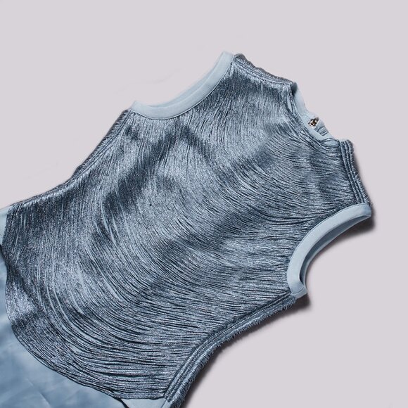 Chic Sleeveless High Neck Tassel Set Edgy Fringe - Picture 5 of 8